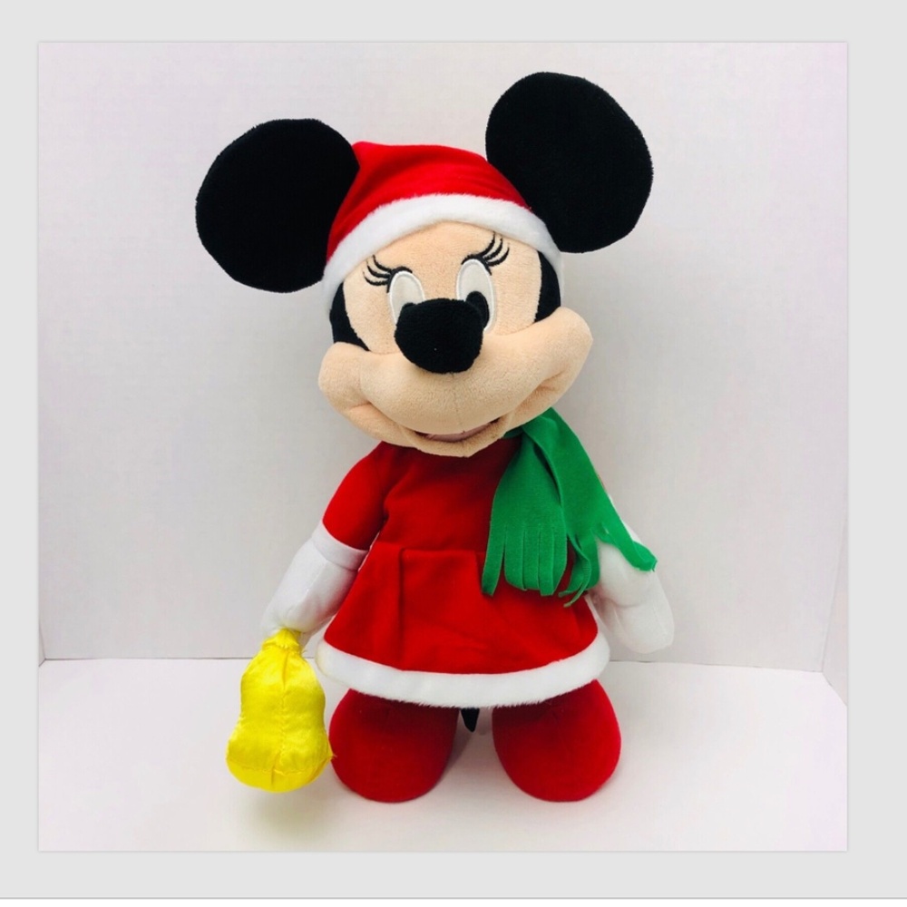 Disney Minnie Mouse Musical Bell Ringer 14" Plush Bell Christmas Holiday TESTED
